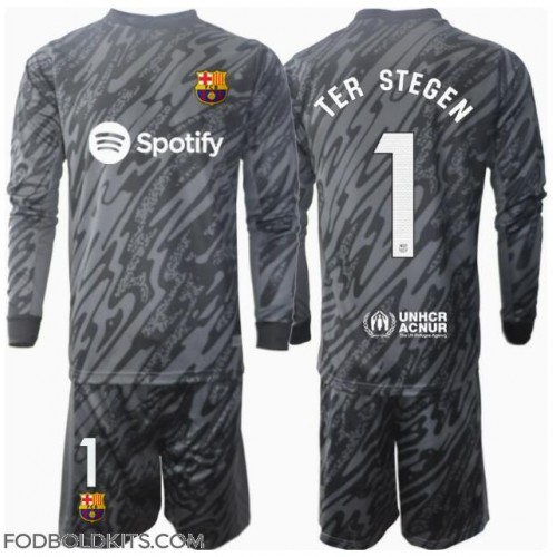 Barcelona Ter Stegen #1 Målmand Tredje sæt Børn 2024-25 Langærmet (+ Korte bukser)